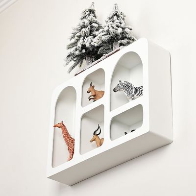 ボーホ ノルディック モダン スタイル 壁飾り オーダーメイド ロゴ 貯蔵庫付き 浮遊壁棚