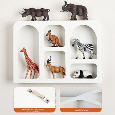 ボーホ ノルディック モダン スタイル 壁飾り オーダーメイド ロゴ 貯蔵庫付き 浮遊壁棚