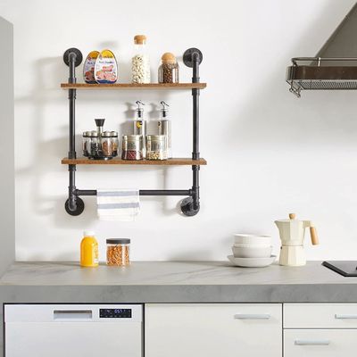 家電 壁ディスプレイ 本棚 キッチン オフィス収納用 工業用パイプ棚