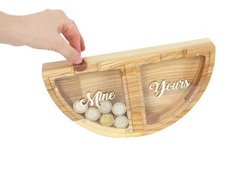 パーソナライズされた木製のピッグビーバンク MINE YOURSデザイン 楽しく創造的な方法でお金を節約する