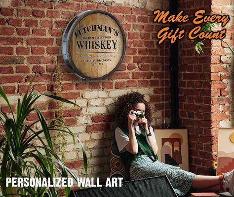 塗装 印刷 処理 木製の樽 壁飾り ワインとビールのバーサイン