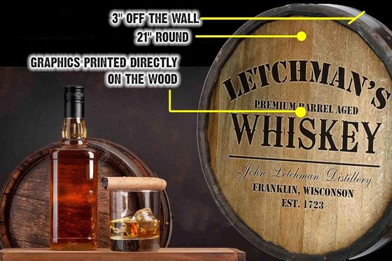 塗装 印刷 処理 木製の樽 壁飾り ワインとビールのバーサイン