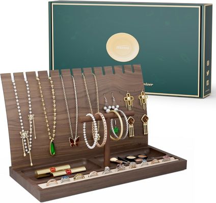 バンブウ ネックレスホルダー 木製 宝石 ディスプレイ ストンド 腕時計 リング イヤリング