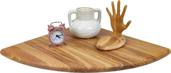 TV アクセサリーと小さな植物写真フレームの保管用の壁掛け木の角棚