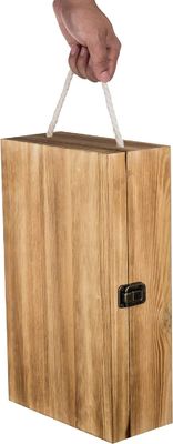 環境用 田舎風の 焼いた木製の 蓋付きの ワイン ギフト ボックス