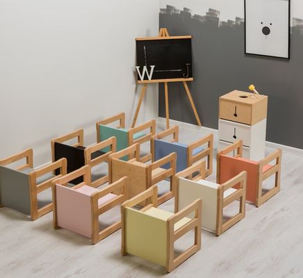 カスタマイズされたロゴ 空間節約機能 202406 モンテッソーリ 木製 多機能椅子