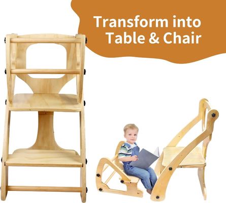 印刷 シルクスクリーン印刷/燃焼木製 ベビー 高さ調節可能 キッチン ステップ ストール セキュリティ レール