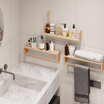 壁収納と子供部屋のオーガナイザーのための固木スタイルの浮遊書棚