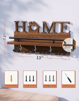 壁の装飾入口オーガナイザーのための二階木製の郵便とキーホルダー