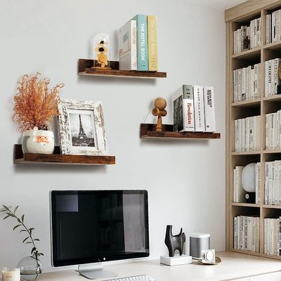 空間節約 キッチンセット 5 小型 絵 縁 家 木 壁用 浮遊棚