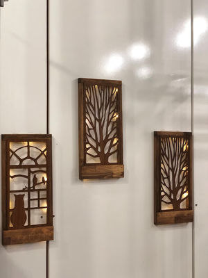 手作り 木製 LED 壁飾り 寝室 スクエア ベッド上 テーマ 愛