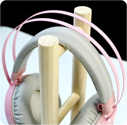 35x11x11cm エレガントワイン包装箱 木製 デスクトップ イヤホンヘッドセットホルダー ゲーム用