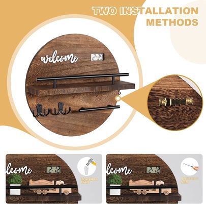 壁のための現代的なスタイル 木製のキーホルダー 空間を節約し,入口廊下キッチンオフィスに魅力を追加