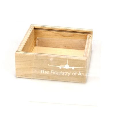 パーソナライズされたロゴ ブランド 容認される 木製収納箱 スライディング蓋付き 10x10x3.8cm