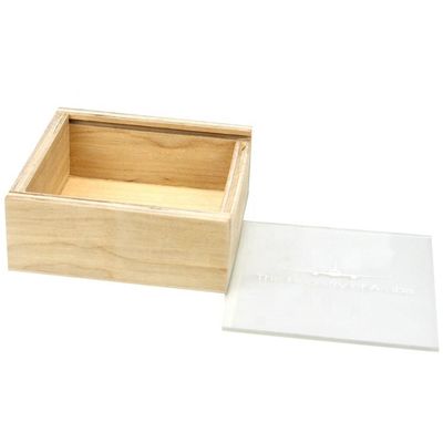 パーソナライズされたロゴ ブランド 容認される 木製収納箱 スライディング蓋付き 10x10x3.8cm