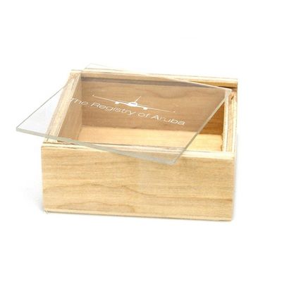 パーソナライズされたロゴ ブランド 容認される 木製収納箱 スライディング蓋付き 10x10x3.8cm