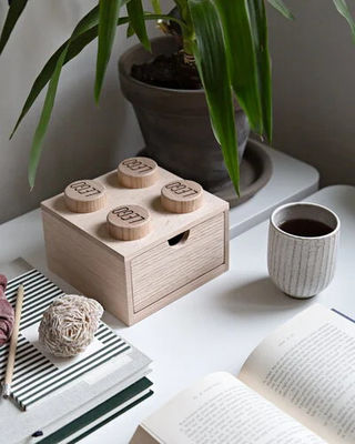 カスタムオーダー受付 レゴ 木製 デスク ドロー 4 石けん オーク ボックス 子供 宝石