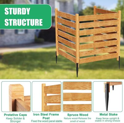 メタルステークス 3パネルプライバシースクリーン エアコン用のフェンスパネル カスタマイズされたロゴ