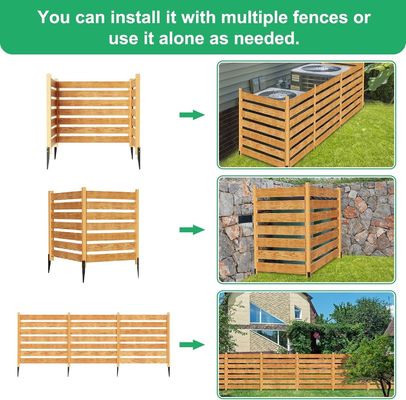 メタルステークス 3パネルプライバシースクリーン エアコン用のフェンスパネル カスタマイズされたロゴ