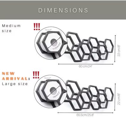 ウォールマウント付の木製トイレロールラック ハニーコムデザインの組織収納棚