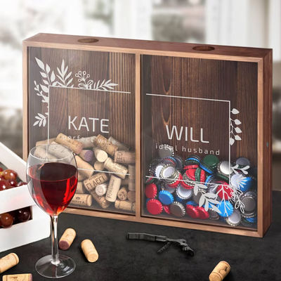 記念日や結婚式プレゼントのためのカスタマイズされた木箱 マットラミネーション印刷ハンドリング