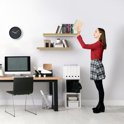 60.96cm x 22.86cm メイプル フローティング 壁棚 キッチン用具を収納する 2本セット