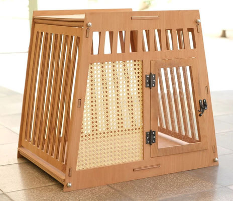 天然木色 木製 屋内 犬 猫 家 箱 扉 白色