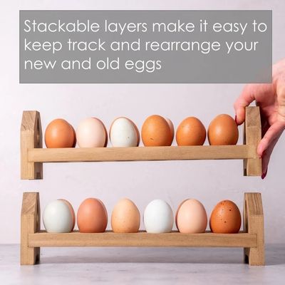 木製の卵箱トレイ 農家のキッチン用の手作り竹またはカスタム木製の卵箱