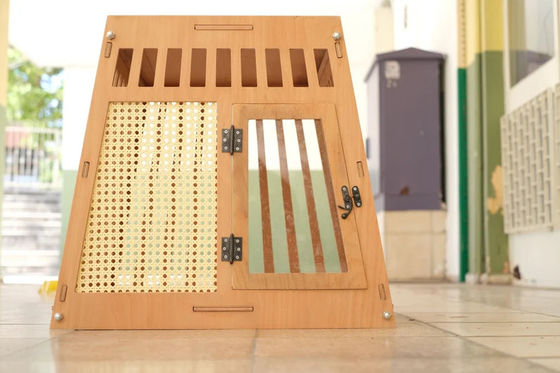 天然木色 木製 屋内 犬 猫 家 箱 扉 白色