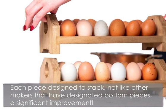 木製の卵箱トレイ 農家のキッチン用の手作り竹またはカスタム木製の卵箱