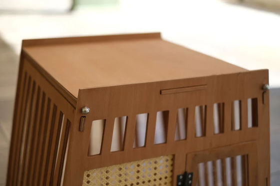 天然木色 木製 屋内 犬 猫 家 箱 扉 白色