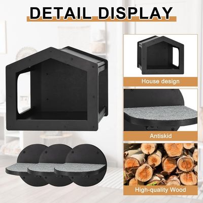 高量壁掛け猫の階段 3つの大きなステップとスクラッチパッドの登り棚