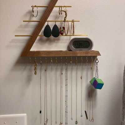 ロゴ オーダーメイド 受け入れられる 未完成 ビルク 木色 吊り ウォールナッツ ジュエリー オーガナイザー