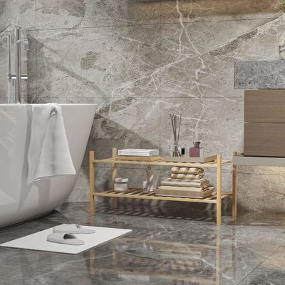 機能的なデザインのための多機能の2層の竹の積み重ね可能な靴ラックオーガナイザー