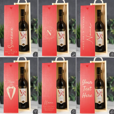 カスタムオーダー レーザーで彫られた木製ワインボックス