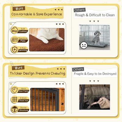 壁掛けの猫パッチ 木製の犬箱家具 双ドアと厚いクッション