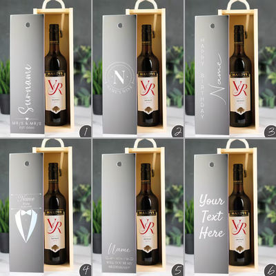 カスタムオーダー レーザーで彫られた木製ワインボックス