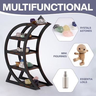 アパート 木製 クリスタルディスプレイ 棚 ホールダー 月 リビングのための装飾用棚