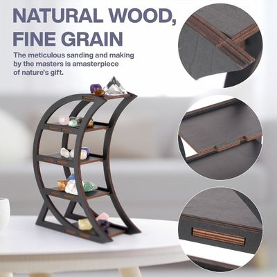 アパート 木製 クリスタルディスプレイ 棚 ホールダー 月 リビングのための装飾用棚