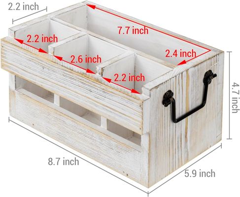 機材とナプキン用の折りたたみ不可のラック 白 洗濯された固木 黒 金属のハンドル