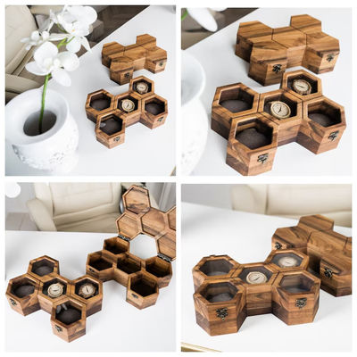 スライドカバー 環境用 木製時計箱 男性用個別ディスプレイケース