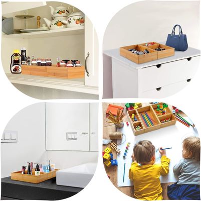 3 ワイヤ 厚さ 5 枚 バンブー 引き出し オーガナイザー セット 各 サイズ の 事務所 収納 物