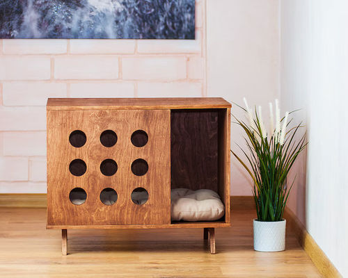 壁掛け 猫 羽根 木製 ペットハウス ベッド サイド モダン 猫 犬 家 犬 ベッド 備品