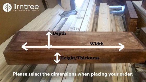 田舎風 木製浮き棚 厚さ3インチ 深さ10インチ オーダーメイド OEM ODM