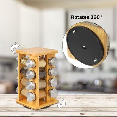 4層ステンレス鋼回転式キッチンシェルフオーガナイザー スパイスラック用の底部収納