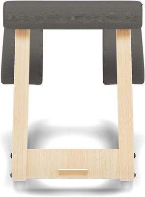 手作り 天然アッシュ オリジナル エルゴノミック オフィス 膝の椅子 濃い灰色 リバイブ 布