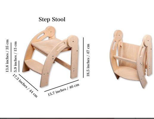 カスタマイズされたロゴ 木製のステップストール 子供のための折りたたみ小児ストール モンテッソーリデザイン