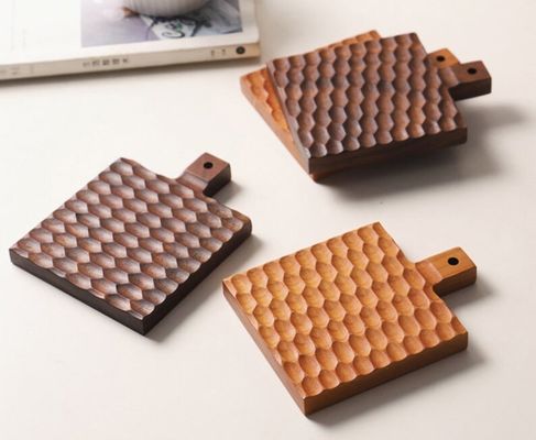 マシッドウッド クリエイティブ 絶縁マット チェリーウッド 防熱コーヒーカップホルダー
