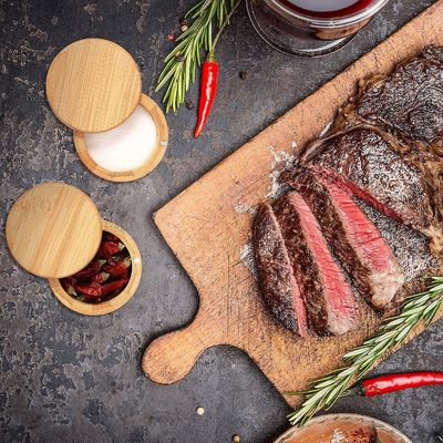 バンブー蓋付きの120mlガラススパイスボトル 天然でスペースを節約する貯蔵ソリューション