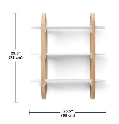ダイニングルームの壁飾りのためのホワイト・ナチュラル・フロート・ハンガリング・シェルフ